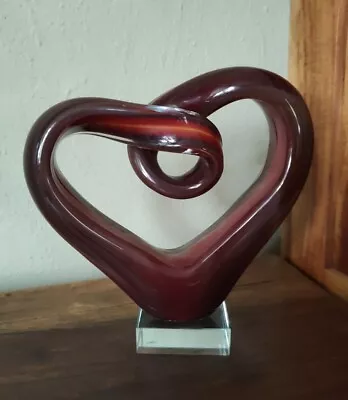 Buy Murano Style Leonardo Heart Sculpture Glass Sculpture Glass Object Red  • 20£