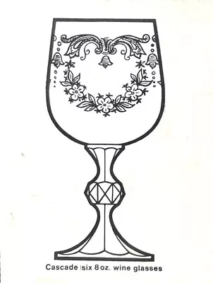 Buy BOHEMIA Crystal Cascade (6) 8-oz Etched Wine Goblet Glasses Czechoslovakia VTG • 33.07£