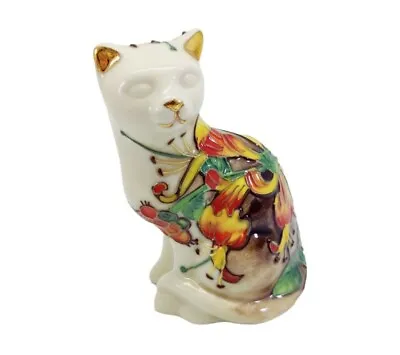 Buy Old Tupton Ware Ceramic Sitting Cat In White Floral Design • 37.93£