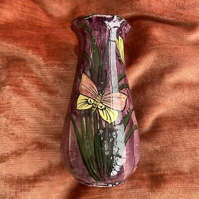 Buy Vintage Longpark Pottery Torquay Small Butterfly Vase • 12.50£