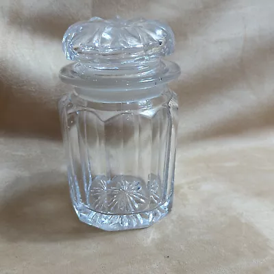Buy Vintage Cut Glass Storage Jar Frosted Neck Stunning Piece 5.5 Inches Tall • 19.90£