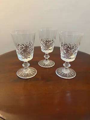 Buy Antique Crystal Stem Sherry Glasses Set Of 3 Immaculate • 21£