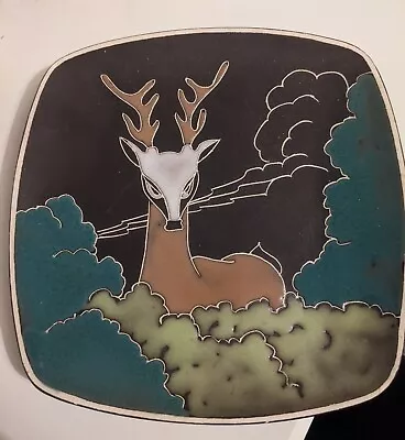 Buy Norwegian Arnold Wiigs Fabrikker (AWF) Pottery Reindeer Plate / Wall Art Plaque  • 15£