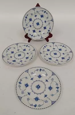 Buy Vintage Furnivals Blue Denmark Side Plates X4 Ironstone Tableware England 17.5cm • 9.99£