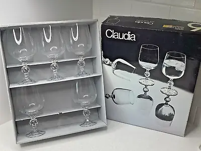 Buy Bohemia Claudia Water Wine Goblet Set Of 5 Fine Lead Crystal Stemware • 31.84£