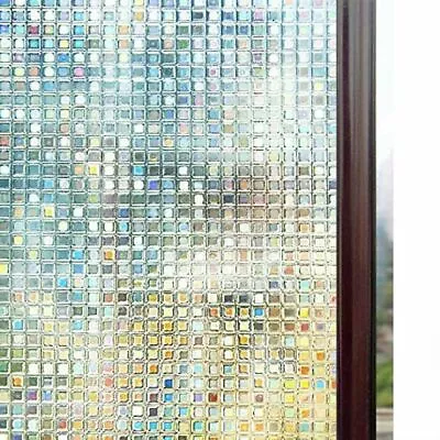 Buy 3D Rainbow Window Film Stained Glass Static Cling Sticker Frosted Home Privacy • 6.92£