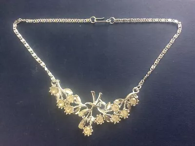 Buy Vintage 1960s 14.5” Childs Girls Necklace Clear Glass Stones Costume Jewellery • 13.99£