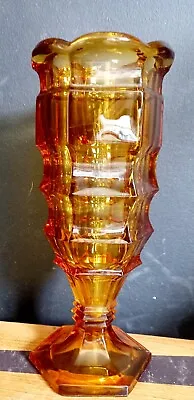 Buy Art Deco Davidson Jacobean Amber Glass Vase • 9£