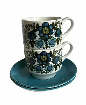 Buy 2x Vintage Midwinter Marquis Of Queensberry Teacups & Saucers 1960s Retro + RARE • 19.99£
