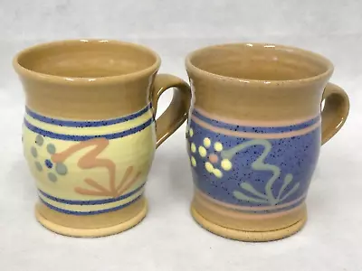 Buy Aysgarth North Yorkshire Studio Pottery Slip Decorated Stoneware Mugs X 2 (Har) • 9.99£