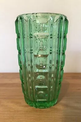 Buy Czechoslovakian Green Glass ‘Lens’ Vase By S.Reich & Co Circa 1950 • 9.99£