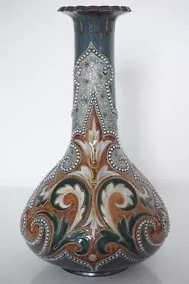 Buy Antique Doulton Lambeth Persian Design Stoneware Vase - Eliza Simmance - C.1895 • 475£