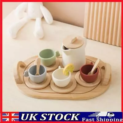 Buy 9pcs/10pcs Wooden Tea Set Afternoon Tea Set Play Kitchen Accessories For Kids • 12.49£