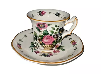 Buy Booths Silicon China Demitasse Cup And Saucer Floral Design England • 14.22£