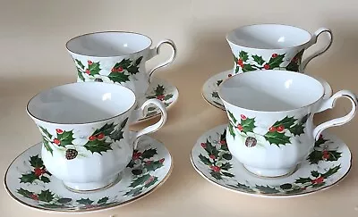 Buy ROYAL GRAFTON Noel, Cup & Saucer Set Of 4 Fine Bone China, Made In England • 77.21£