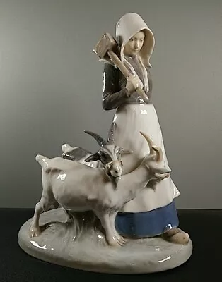 Buy Royal Copenhagen Figurines With With Goats 694 Signed Dhx Danish 19cm Wide • 174£