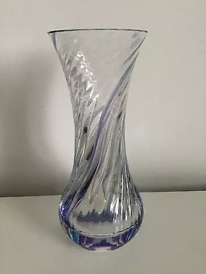Buy Vintage Caithness Glass Vase With Blue/Lilac Swirl Design 9  Tall • 9.99£