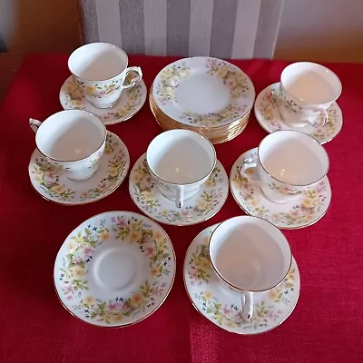 Buy Colclough , 6 X  Bone China Tea Cups & Saucers &  9  Plates,  Hedgerow  Pattern • 22£