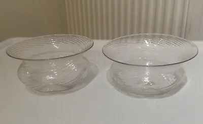 Buy John Walsh Walsh 2 X Clear Glass Dimple Bowls Circa 1900 12 Cms Early Whitefriar • 59.99£
