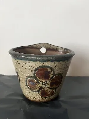 Buy Vintage Studio Pottery Flower Pattern Wall Pocket Vase Signed/marked • 10.99£
