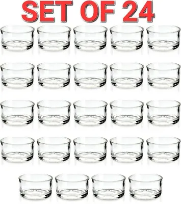 Buy Set Of 24 Circle Tea Light Juvale Candle Holders Modern Clear Glass Design  • 11.99£