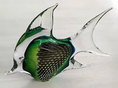 Buy SVAJA Glass AGNES ANGEL FISH LARGE Green And Black • 35£