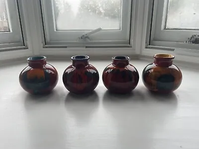 Buy Collection Of 4 Poole Pottery Volcano Living Glaze Bud Vases • 120£