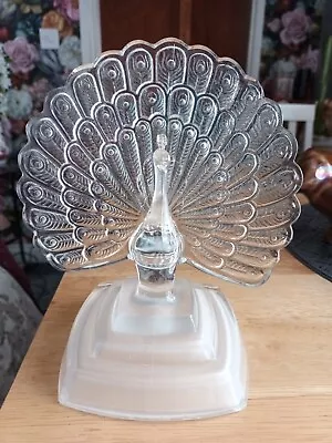 Buy Vintage Crystal D’Arques Lead Crystal Clear Glass Peacock Ornament 1995 Boxed • 16.50£