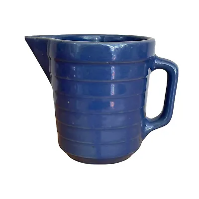 Buy Vintage 1930s 1940s Blue Ceramic Pitcher American Art Pottery Farmhouse Decor • 26.56£