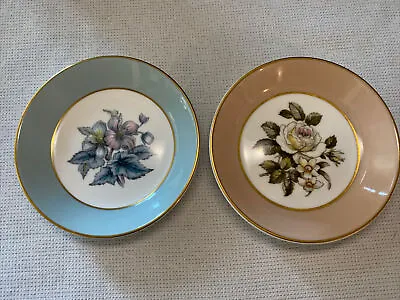 Buy Royal Worcester 51 Set Of 2 Floral Small Plate Dish 4” England Vintage Tea Gold • 14.31£