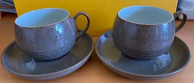 Buy Denby Greystone TWO Cups & Saucers....2 Pairs Available • 7£