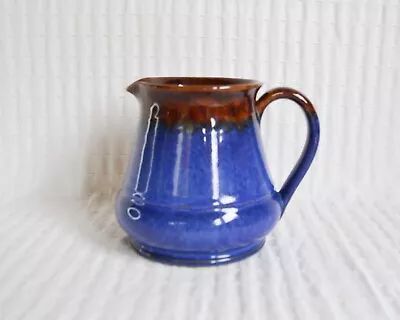 Buy Vintage Langley Mill Pottery Jug, Cobalt Blue Drip Glaze Rustic Pottery Pitcher • 14£