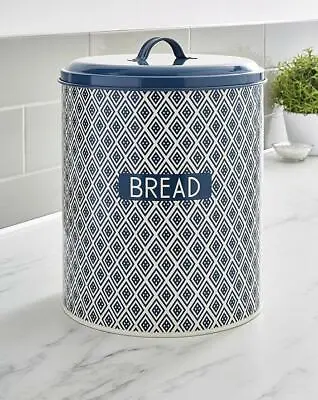 Buy Kitchen Food Organisation Geo Bread Bin Storage Tin-plate Tin Canister Container • 31.97£