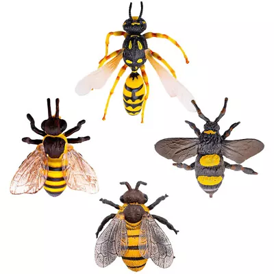 Buy  4 Pcs Simulated Bee Ornaments Mini Toys For Kids Lifelike Figurines Decorations • 12.45£