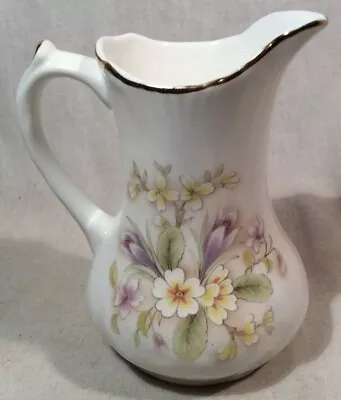 Buy Lovely Crown Staffordshire Fine Bone China Jug With Spring Flower Design • 1.99£