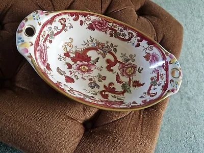 Buy Vintage Masons,  Red 'Mandalay' Pattern Decorative Or Serving Bowl, Oval 26cm • 29.99£