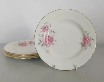 Buy Duchess Pink Rose Side Plates X5 V. Pretty Bone China 💐 😇VGC ~ FREEPOST UK✅ • 21£