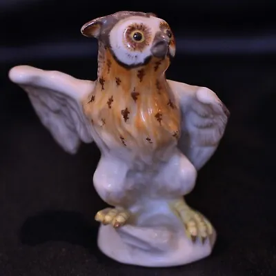 Buy Rare Meissen Germany Porcelain Owl With Open Wings Bird Figurine, No: 77140 • 325£
