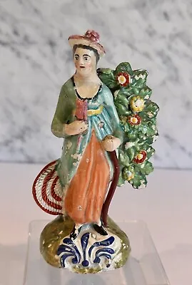 Buy Early Pearlware Staffordshire Huntress Archer Figure With Bow Arrow 19th Century • 95.02£