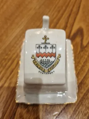 Buy Crested China, Southport Souvenir Cheese Dish • 1.25£