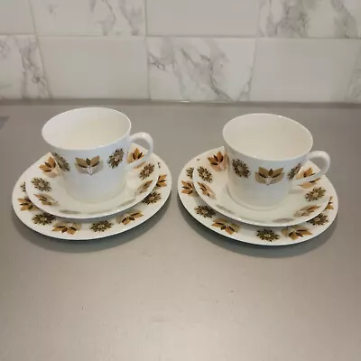 Buy Two Ridgway Queen Anne Bone China Trios Cup Saucer Side Plate • 8£
