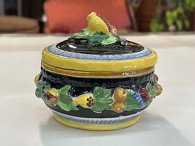 Buy Vintage Deruta Della Robbia Covered Box Fruit Italian Pottery Jar • 56.90£