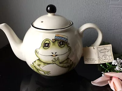Buy Est.1884 Arthur Wood Pottery Teapot Beige Green Frog Ceramic Coffee Tea Pot 1.2l • 12£