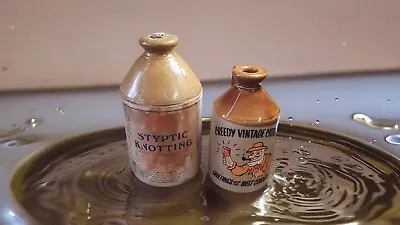Buy 2 X Vintage Stoneware Flagons Syptic Knotting & Cider • 10£