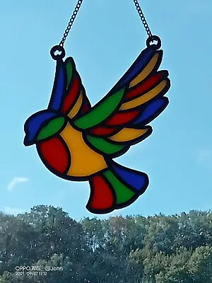 Buy Bird Suncatcher Made In Acrylic Stained Glass Effect. • 12£