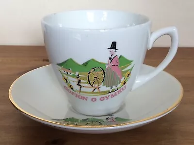 Buy Vintage Maddock Tea Cup & Saucer With A Welsh Lady Wales Picture Cofion O Gymru • 10£