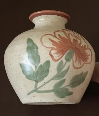 Buy Small Purbeck Vase With Floral Decoration - Vintage About 3 1/2 “ • 0.99£