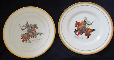 Buy 2 X Decorative China Plates Knights Henry Percy Thomas Beauchamp Warwick  27cm • 14£