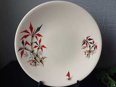 Buy Vintage Dinner Plate Oriental Red Bamboo Pattern Ceramic Tableware Dessert Plate • 5£