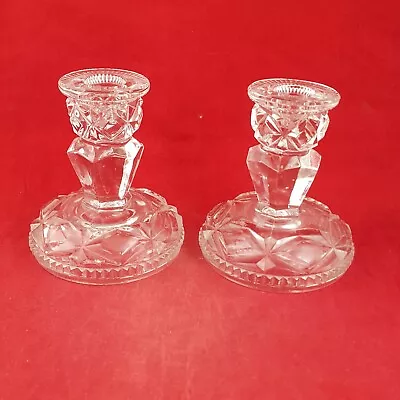 Buy Pair Of Cut Glass Candle Holder - 7475 O/A • 20£